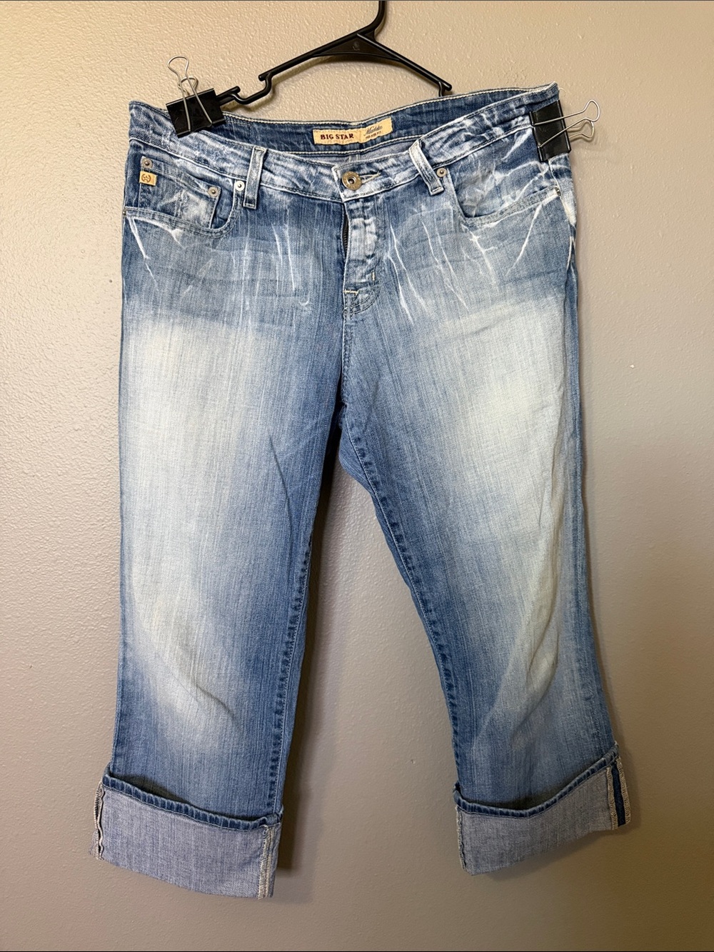 Women’s Big Star Light Blue Cropped Distressed Jeans